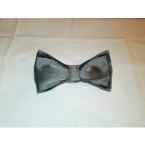   Ezüst alapon fekete mintás poliészter előre megkötött csokornyakkendő