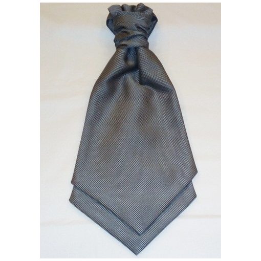 Ezüstszürke alapon fekete mintás francia nyakkendő