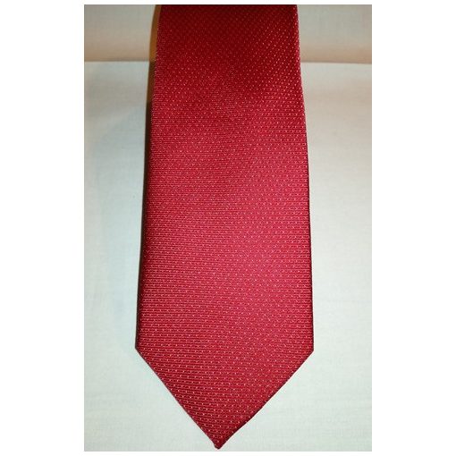 Piros alapon fehér és kék pöttyös selyem nyakkendő