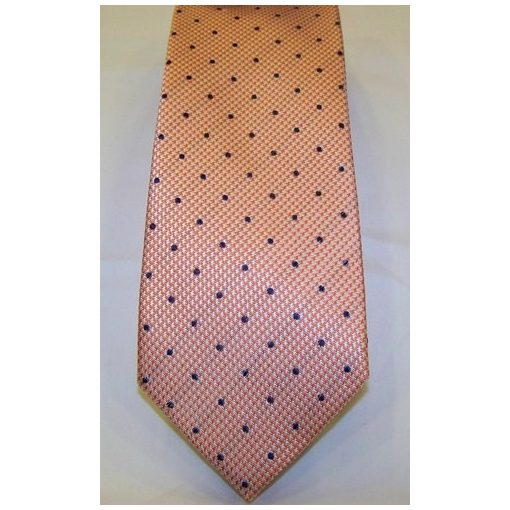 Narancssárga alapon sötétkék mintás selyem nyakkendő