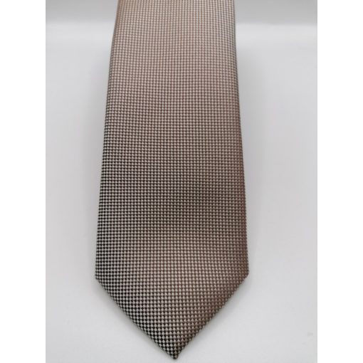 Aranybarna alapon fehér mintás selyem nyakkendő