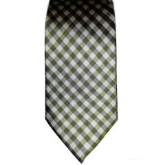 Zöld alapon sötétzöld mintás selyem nyakkendő