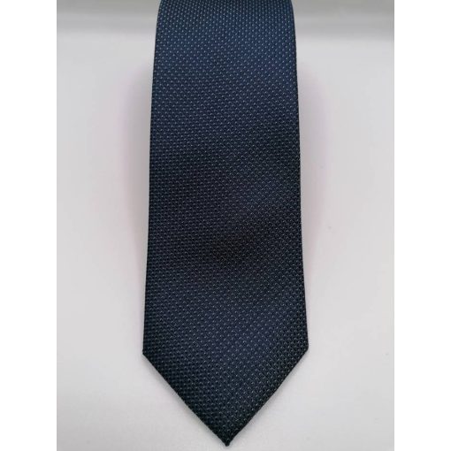 Sötétkék alapon fehér mintás selyem nyakkendő