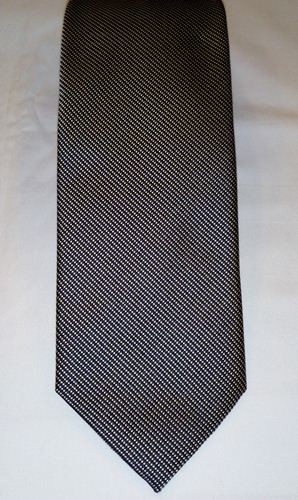 Fekete alapon fehér mintás poliészter nyakkendő