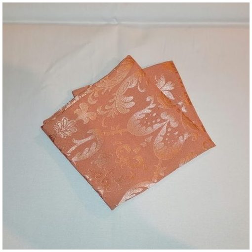 Mandarin színű, anyagában mintás selyem díszzsebkendő