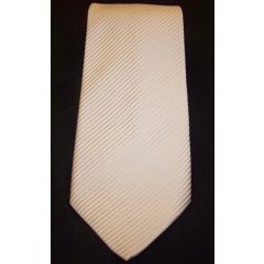 Fehér alapon világosszürke csíkos poliészter nyakkendő