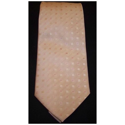 Púderszín alapon rózsaszín és fehér mintás poliészter nyakkendő