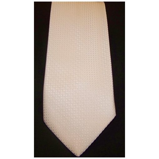 Törtfehér alapon fehér mintás poliészter nyakkendő