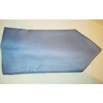   Acélkék alapon szürke és világoskék mintás selyem nyaksál
