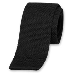 Fekete kötött selyem nyakkendő