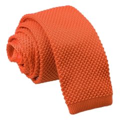Narancssárga kötött selyem nyakkendő