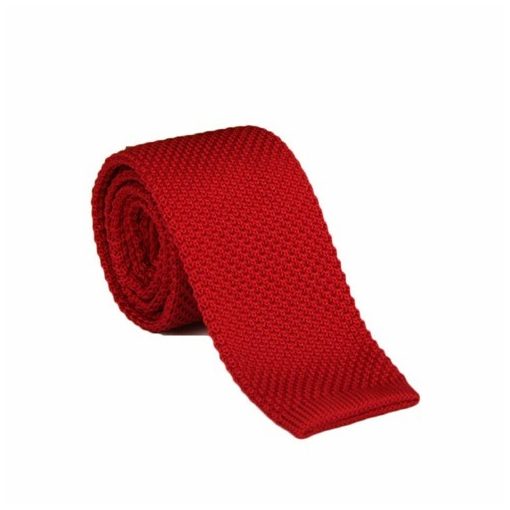 Piros kötött selyem nyakkendő