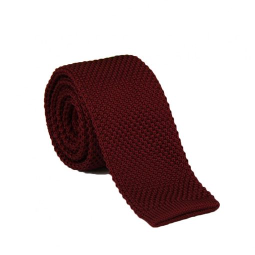 Bordó kötött selyem nyakkendő