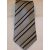Szürke alapon fehér és fekete csíkos selyem nyakkendő