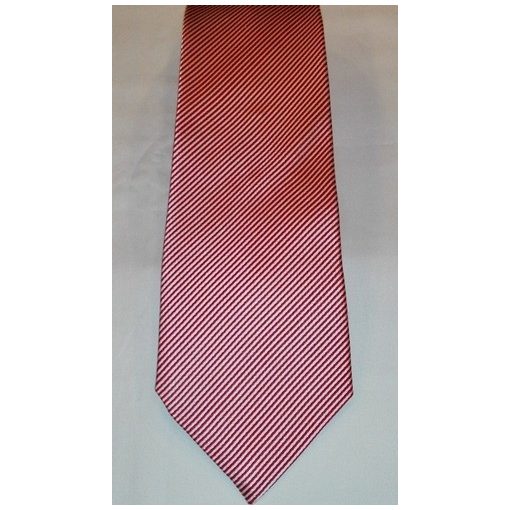 Fehér alapon piros csíkos selyem nyakkendő