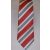 Törtfehér alapon piros és fekete csíkos selyem nyakkendő