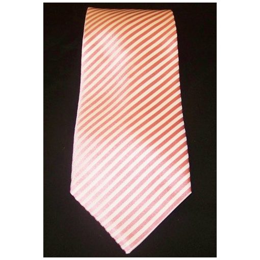 Fehér alapon rózsaszín csíkos selyem nyakkendő