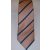 Narancssárga, sötétkék és fehér csíkos selyem nyakkendő