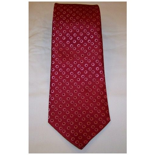 Bordó alapon rózsaszín mintás selyem nyakkendő