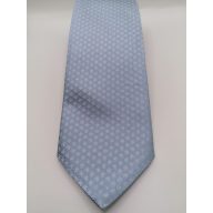 Világoskék alapon fehér virágmintás selyem nyakkendő