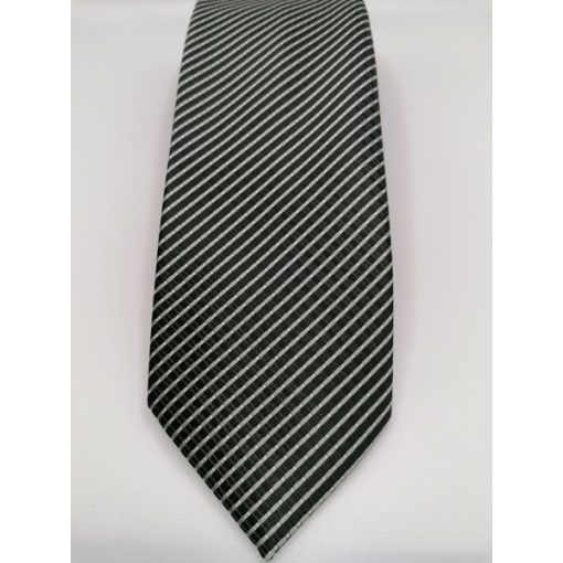 Fekete alapon szürke mintás selyem nyakkendő