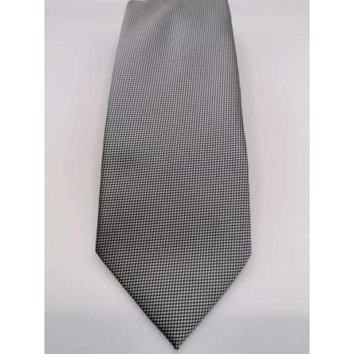 Ezüst alapon fekete pöttyös selyem nyakkendő