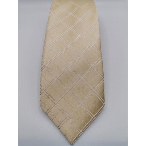 Bézs alapon ekrü mintás selyem nyakkendő