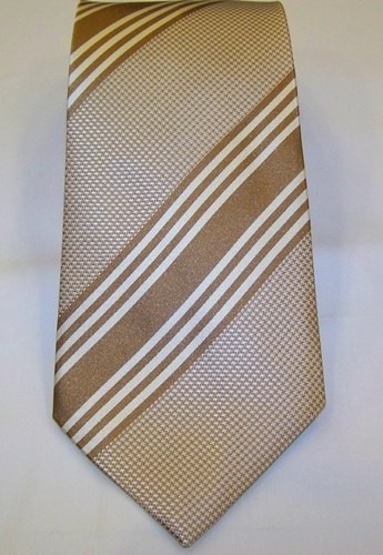 Barna alapon fehér mintás selyem nyakkendő