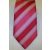 Rózsaszínes piros alapon kék, sárga és bordó mintás selyem nyakkendő