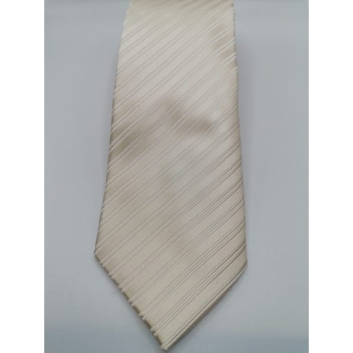 Ekrü, anyagában csíkos selyem nyakkendő