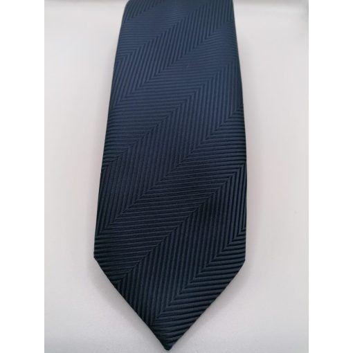 Sötétkék, anyagában mintás selyem nyakkendő