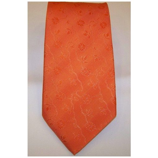 Narancssárga, anyagában mintás poliészter nyakkendő